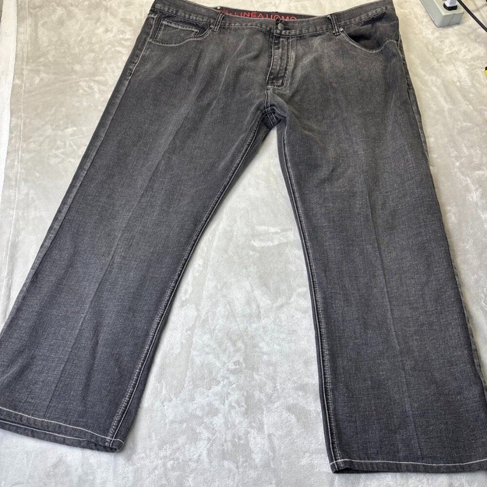 LINEA UOMO RELAXED STRAIGHT FIT Jean Pants For Men 48 x 32 charcoal black denim